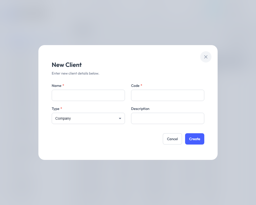 New Client Modal